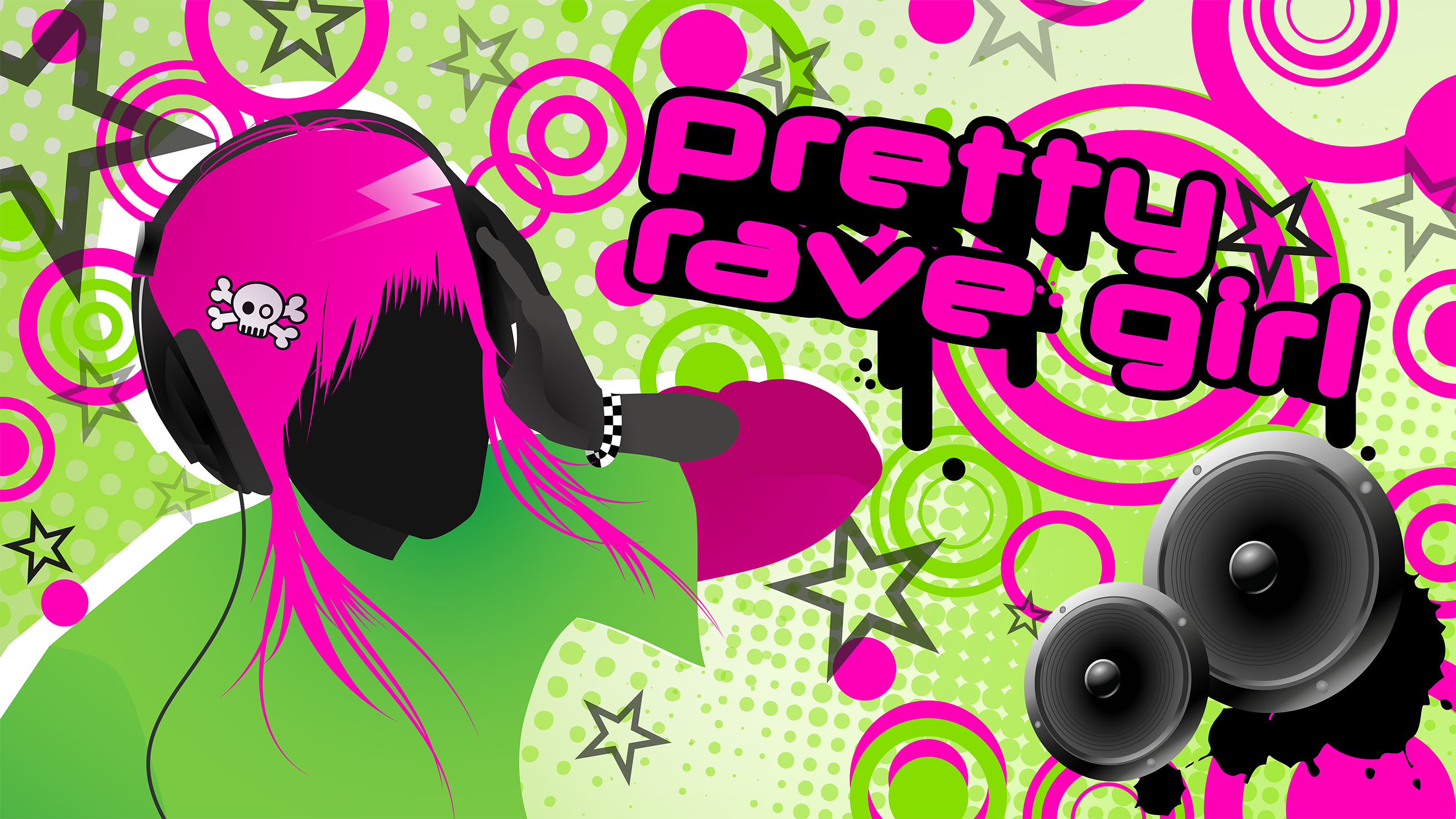 Pretty Rave Girl Illustration Pretty Rave Girl Illustration